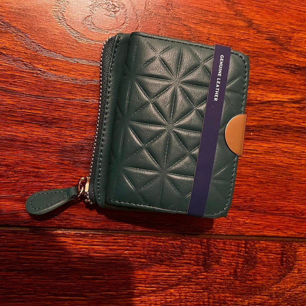 Teal leather wallet new y2k